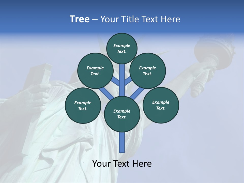 Statue Of Liberty On Liberty Island In New York City. PowerPoint Template