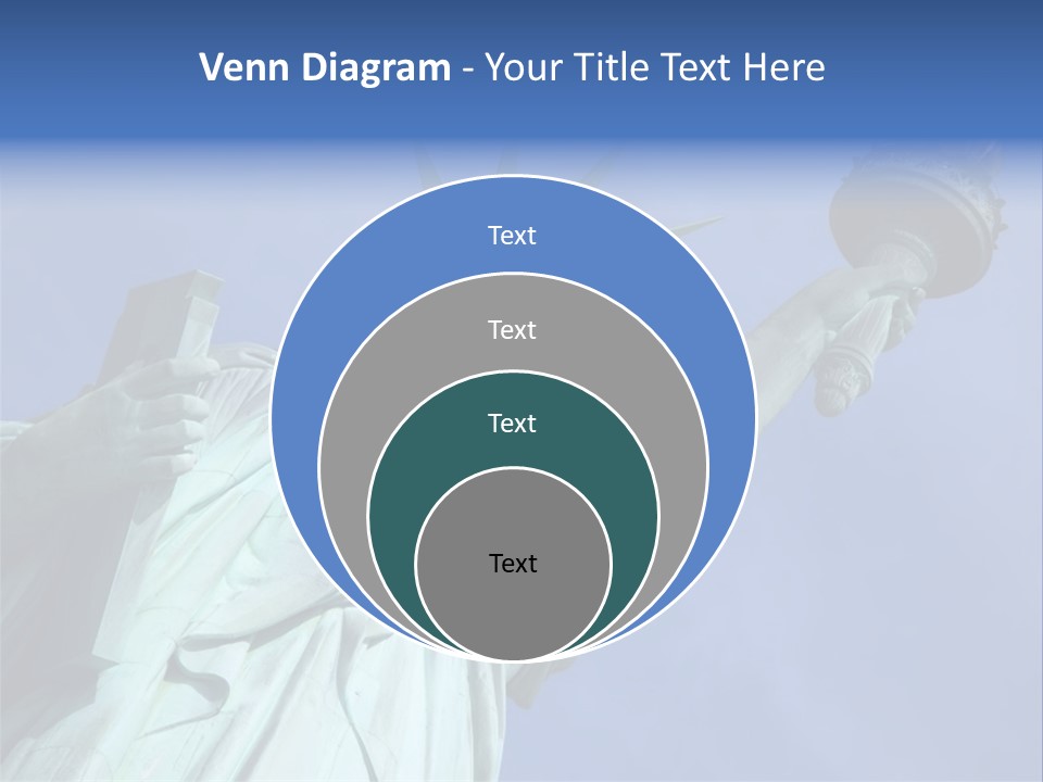 Statue Of Liberty On Liberty Island In New York City. PowerPoint Template