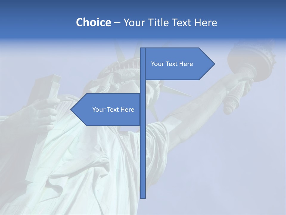 Statue Of Liberty On Liberty Island In New York City. PowerPoint Template
