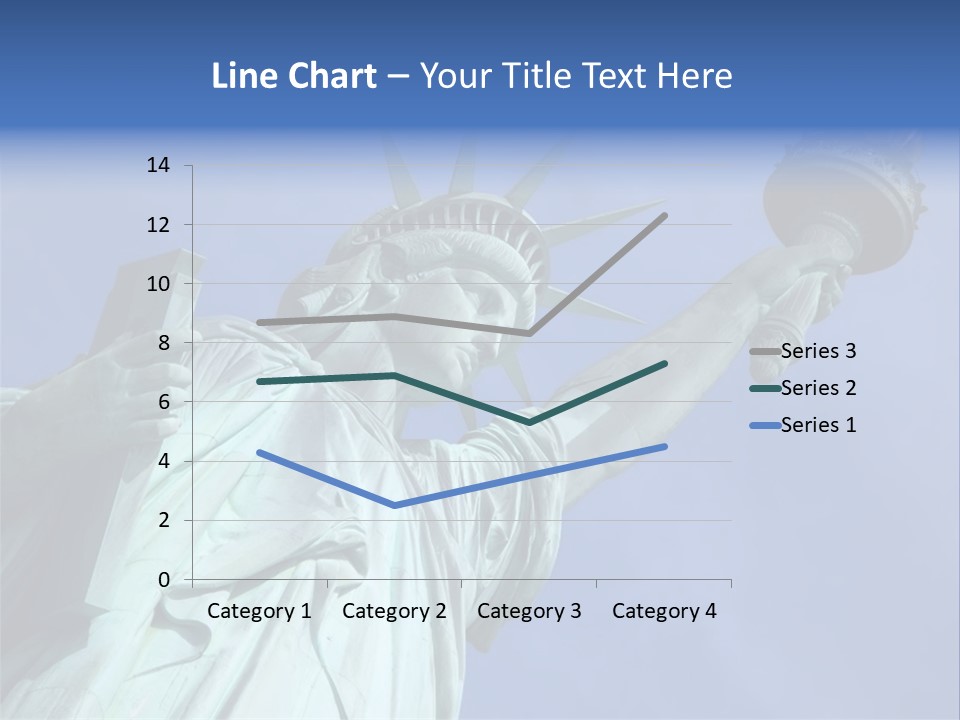 Statue Of Liberty On Liberty Island In New York City. PowerPoint Template