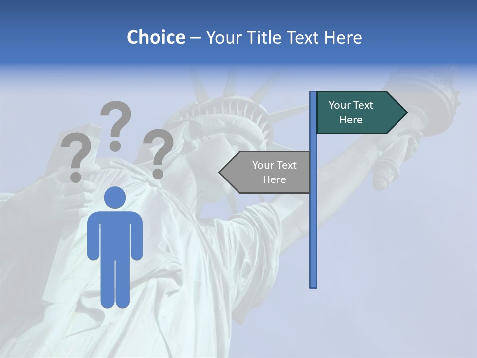 Statue Of Liberty On Liberty Island In New York City. PowerPoint Template