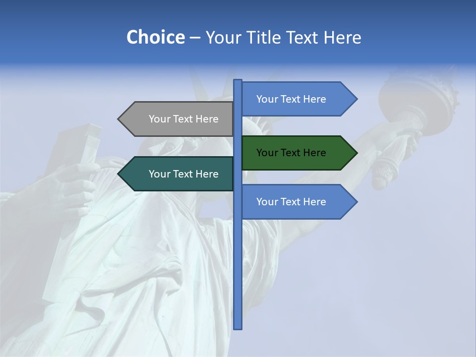 Statue Of Liberty On Liberty Island In New York City. PowerPoint Template