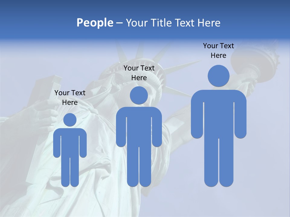 Statue Of Liberty On Liberty Island In New York City. PowerPoint Template