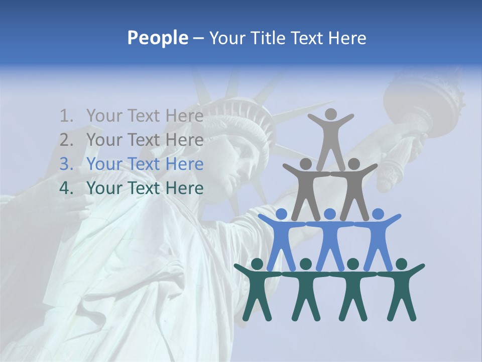 Statue Of Liberty On Liberty Island In New York City. PowerPoint Template
