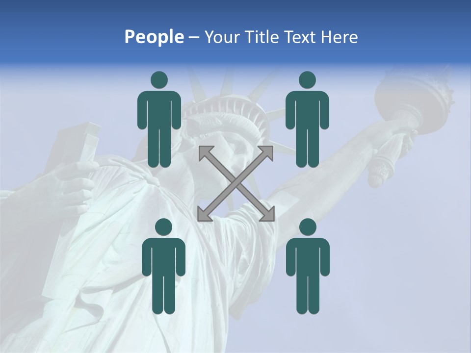 Statue Of Liberty On Liberty Island In New York City. PowerPoint Template