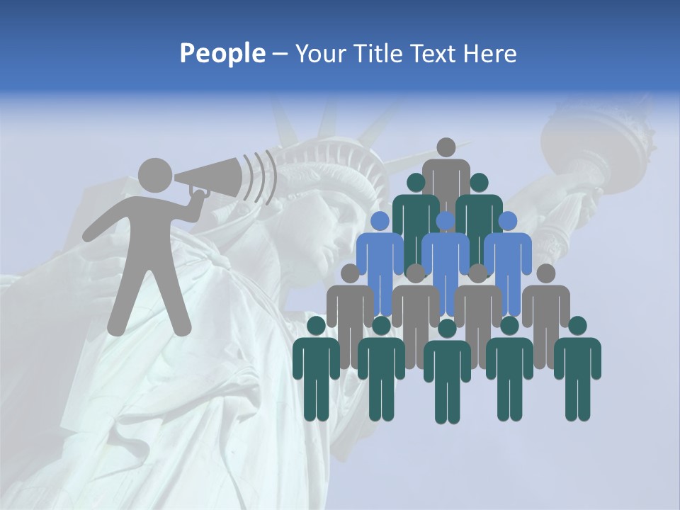 Statue Of Liberty On Liberty Island In New York City. PowerPoint Template