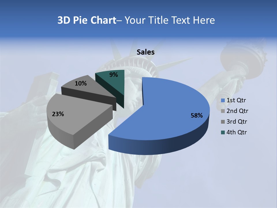 Statue Of Liberty On Liberty Island In New York City. PowerPoint Template