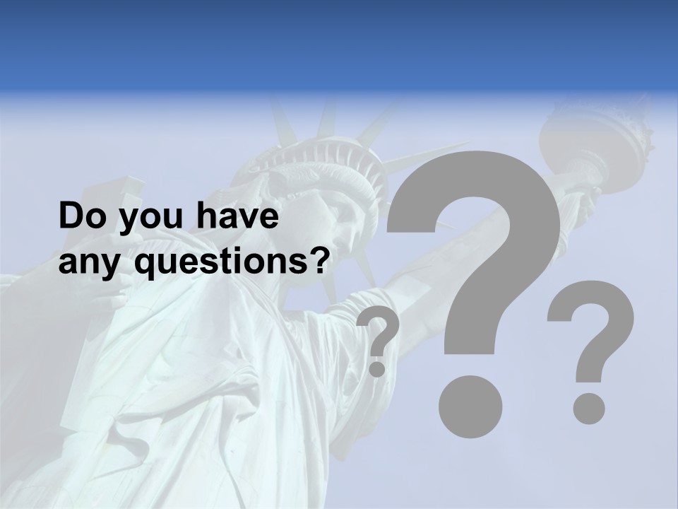 Statue Of Liberty On Liberty Island In New York City. PowerPoint Template