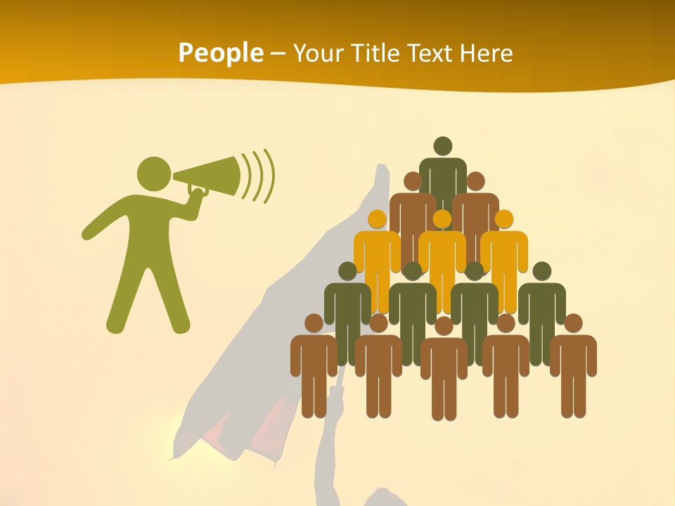 Sunset Silhouette Of Street Protester PowerPoint Template