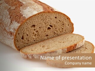 Loaf Of A German Bread In Front Of A White Background PowerPoint Template