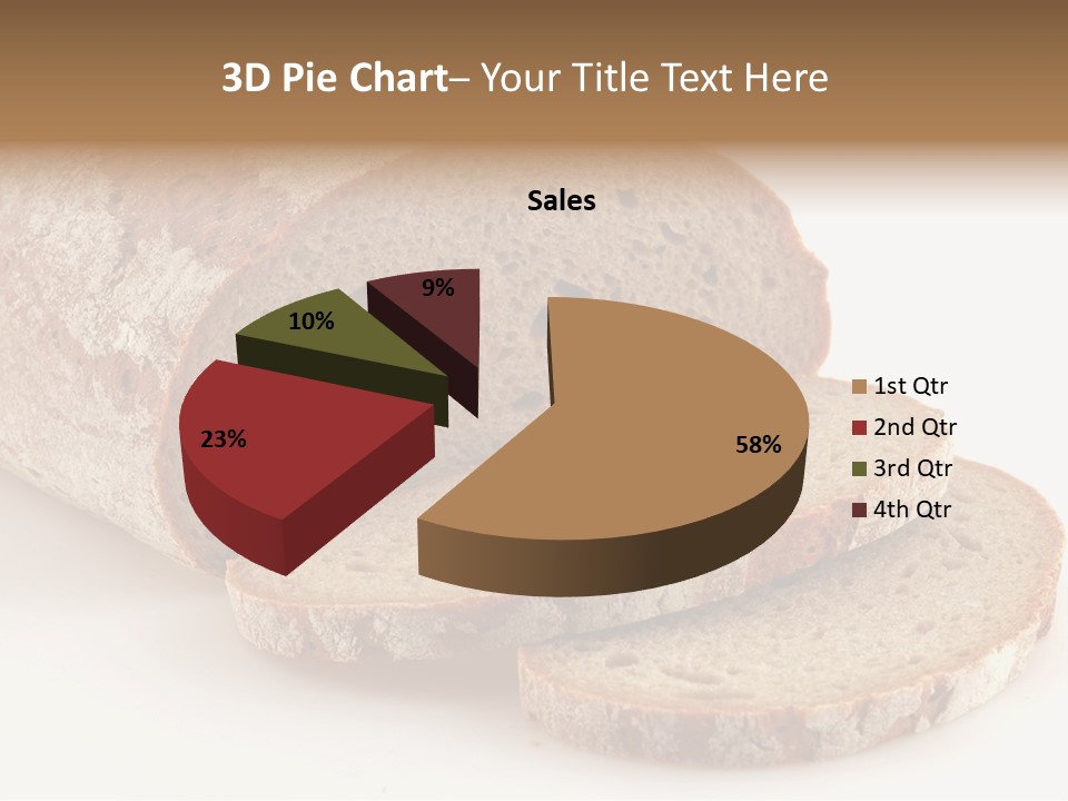 Loaf Of A German Bread In Front Of A White Background PowerPoint Template