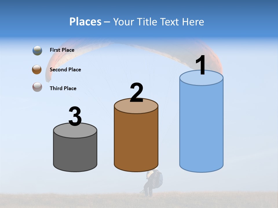 Paraglider Landing In A Field PowerPoint Template