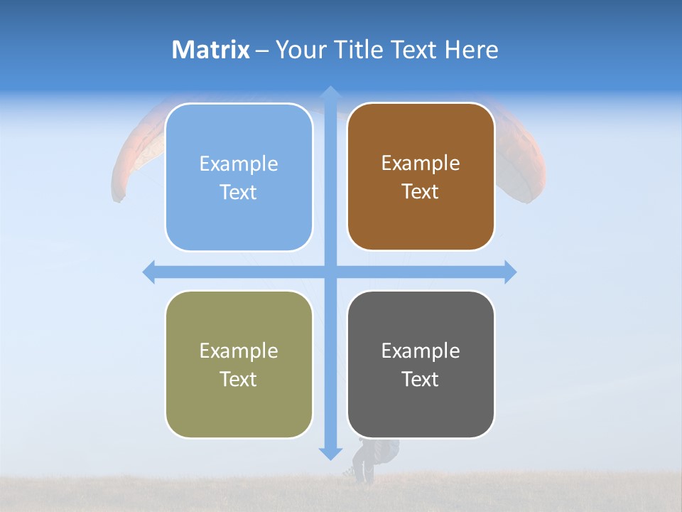 Paraglider Landing In A Field PowerPoint Template