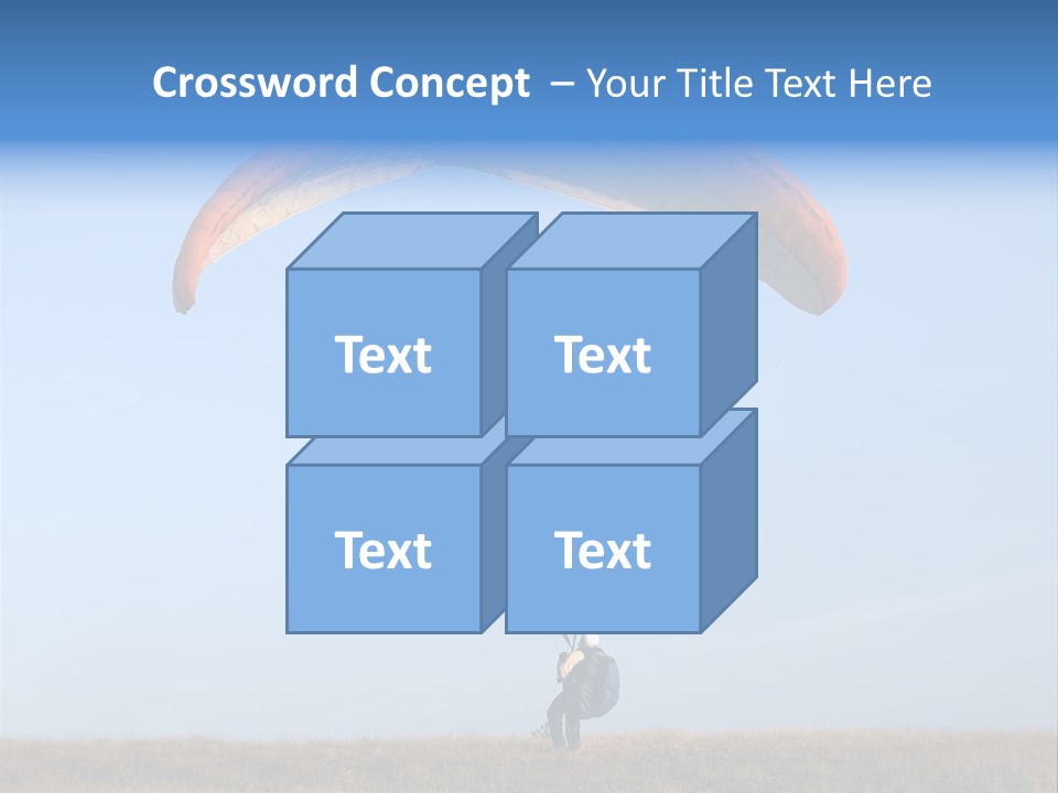 Paraglider Landing In A Field PowerPoint Template