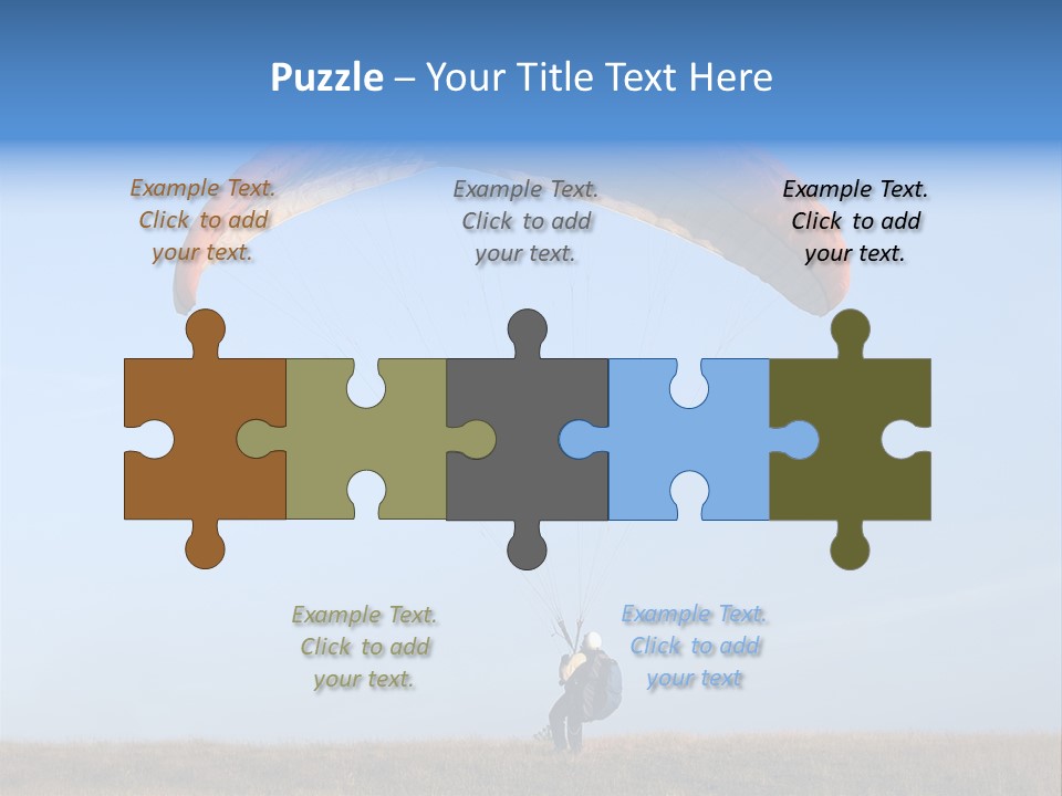 Paraglider Landing In A Field PowerPoint Template