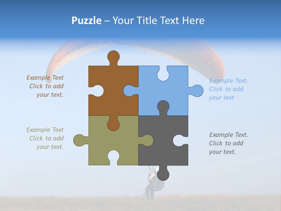 Paraglider Landing In A Field PowerPoint Template