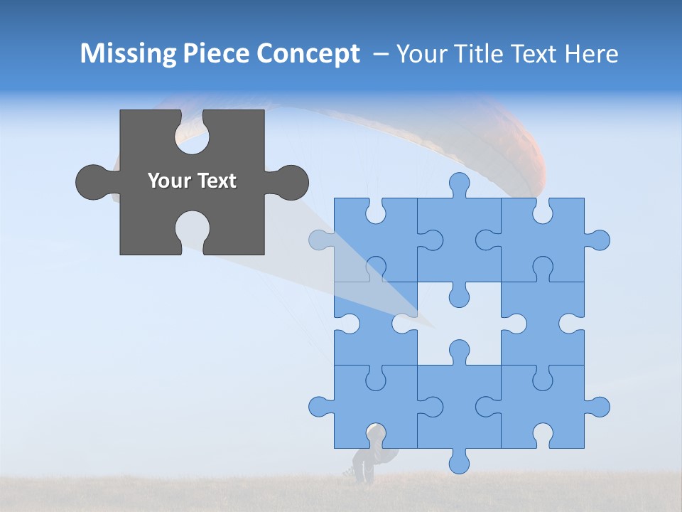 Paraglider Landing In A Field PowerPoint Template