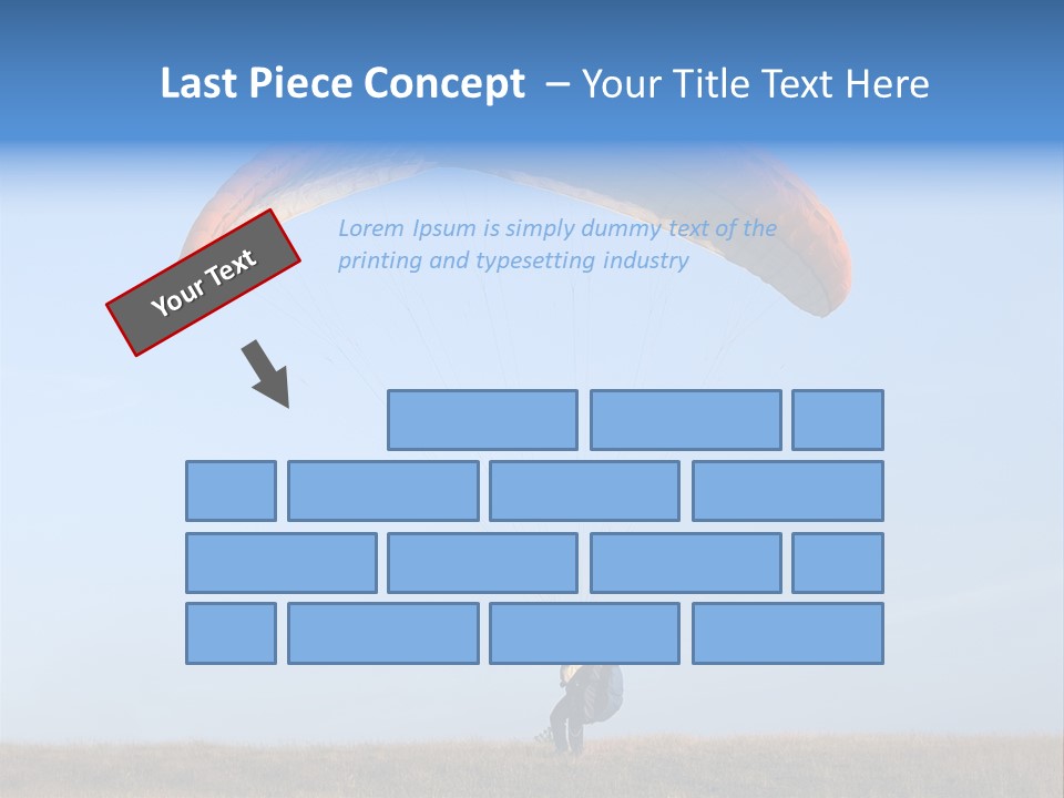 Paraglider Landing In A Field PowerPoint Template
