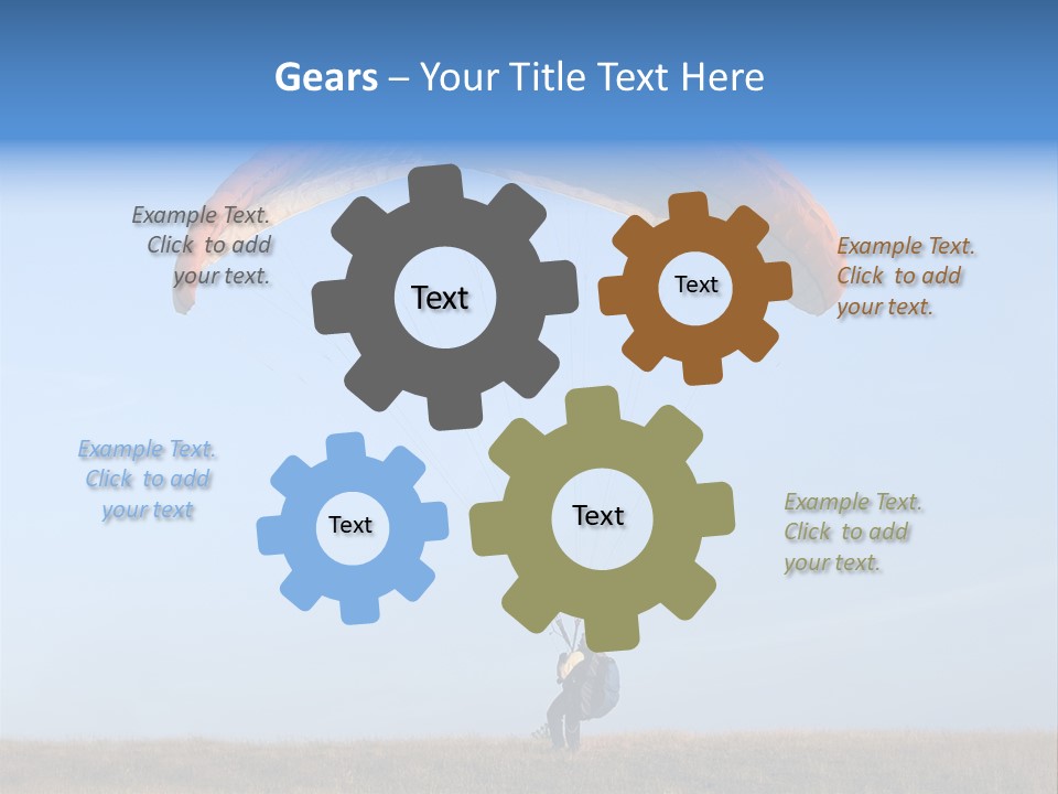 Paraglider Landing In A Field PowerPoint Template