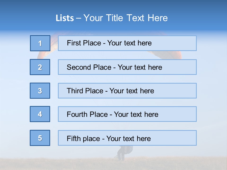 Paraglider Landing In A Field PowerPoint Template