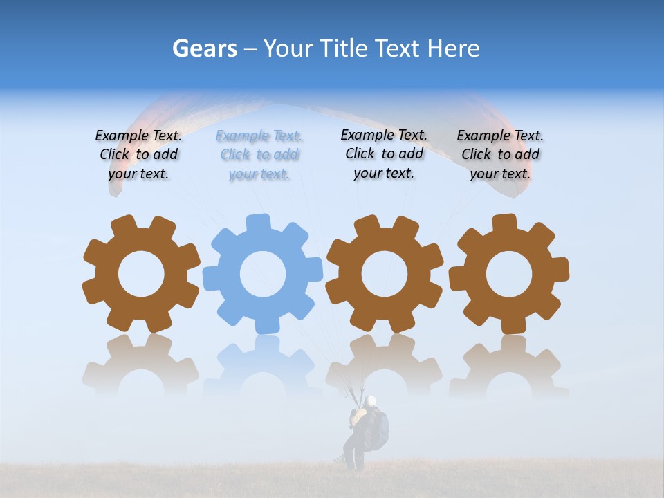 Paraglider Landing In A Field PowerPoint Template