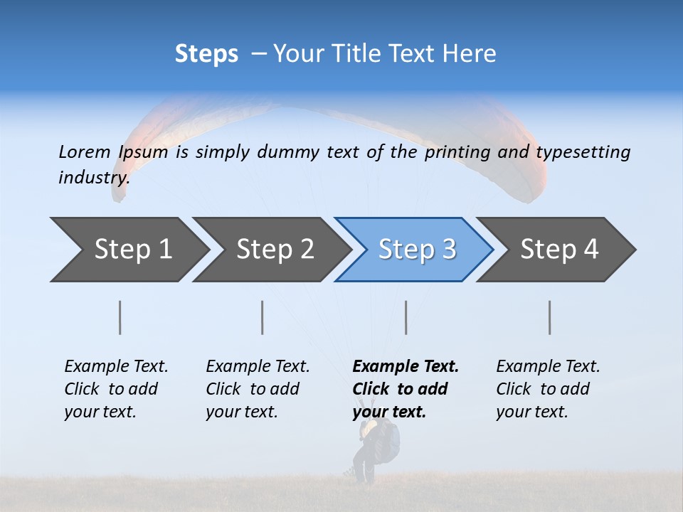 Paraglider Landing In A Field PowerPoint Template