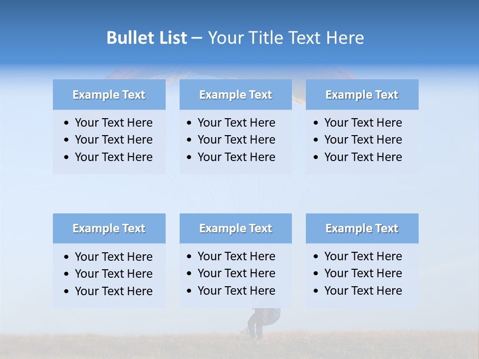 Paraglider Landing In A Field PowerPoint Template