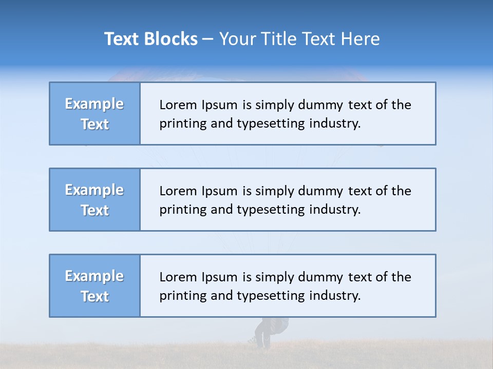 Paraglider Landing In A Field PowerPoint Template