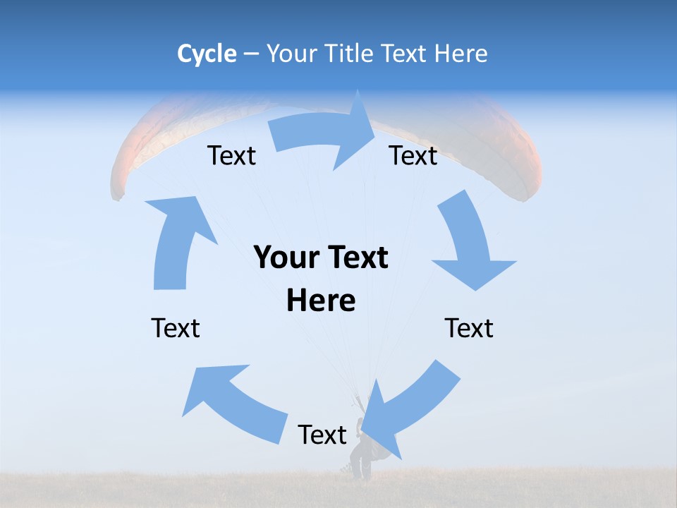 Paraglider Landing In A Field PowerPoint Template