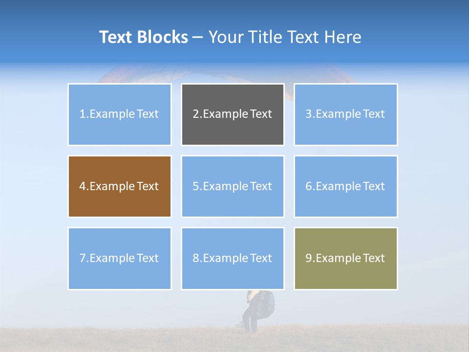 Paraglider Landing In A Field PowerPoint Template