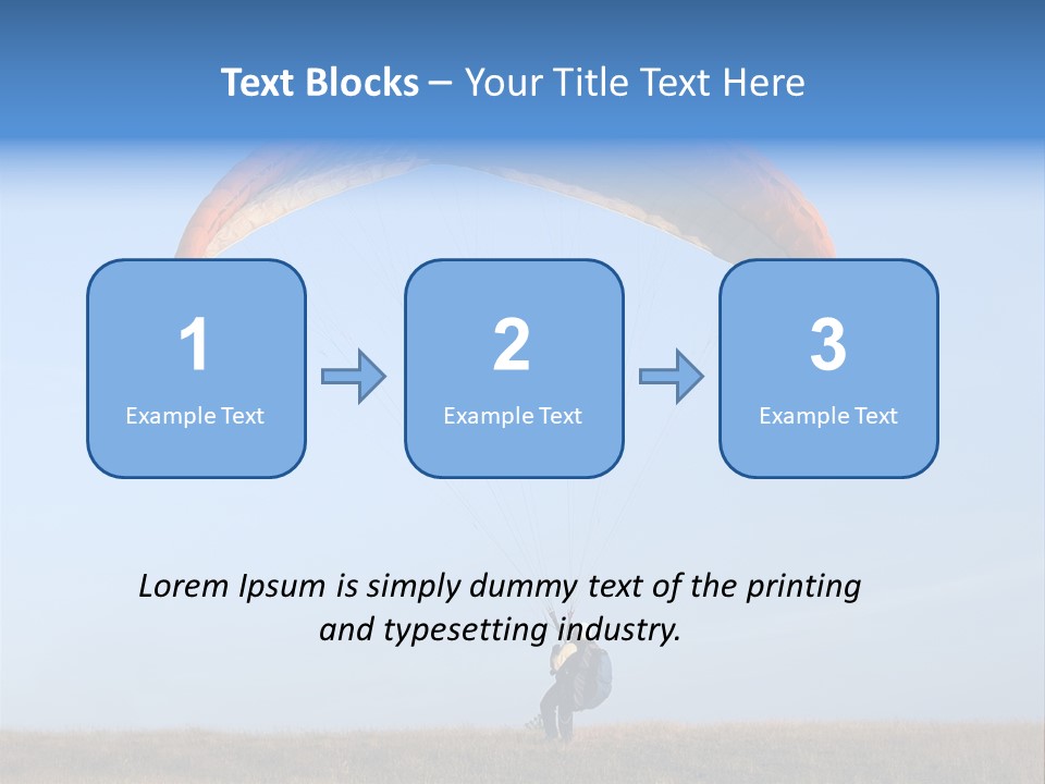 Paraglider Landing In A Field PowerPoint Template