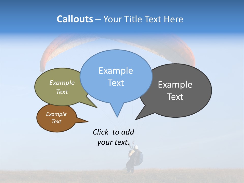 Paraglider Landing In A Field PowerPoint Template
