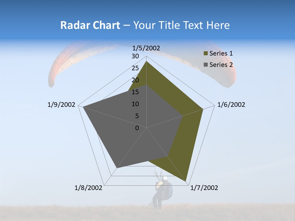 Paraglider Landing In A Field PowerPoint Template