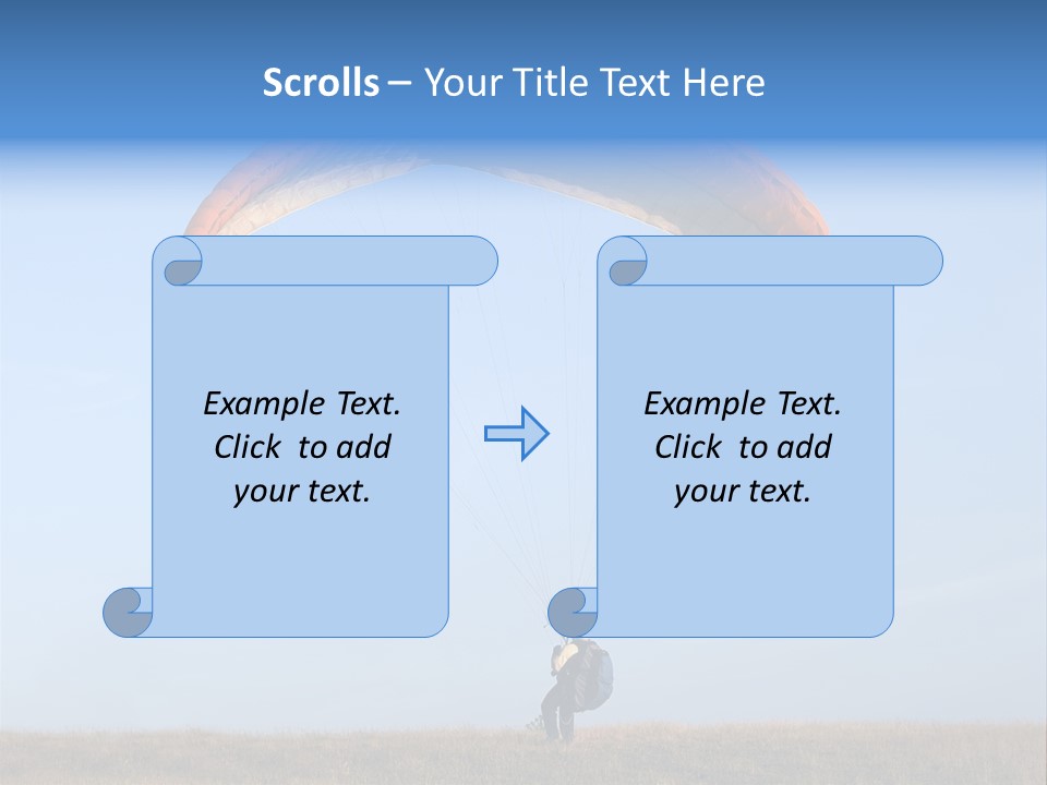 Paraglider Landing In A Field PowerPoint Template
