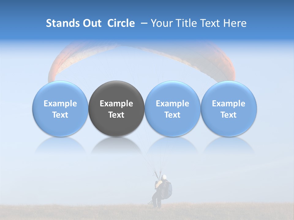 Paraglider Landing In A Field PowerPoint Template