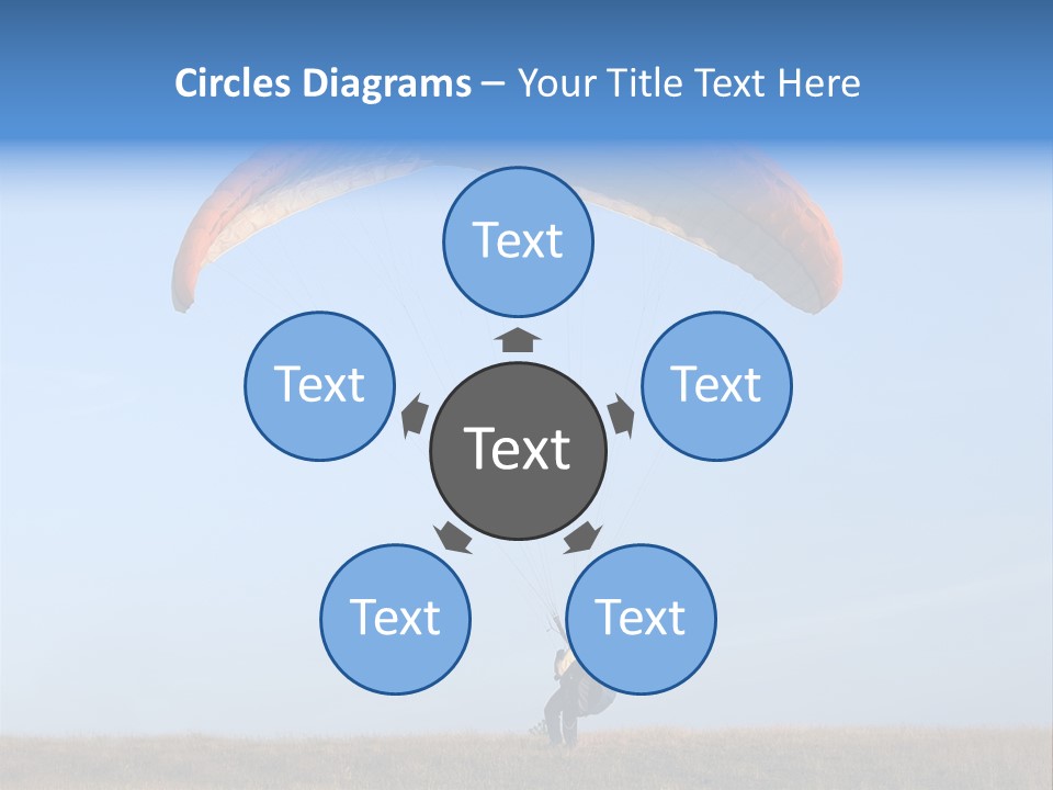 Paraglider Landing In A Field PowerPoint Template