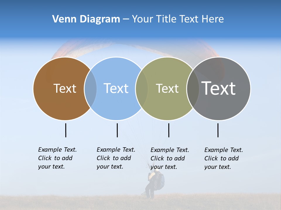 Paraglider Landing In A Field PowerPoint Template