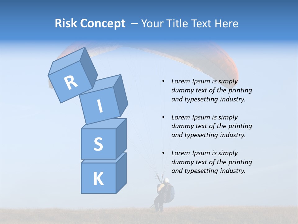 Paraglider Landing In A Field PowerPoint Template