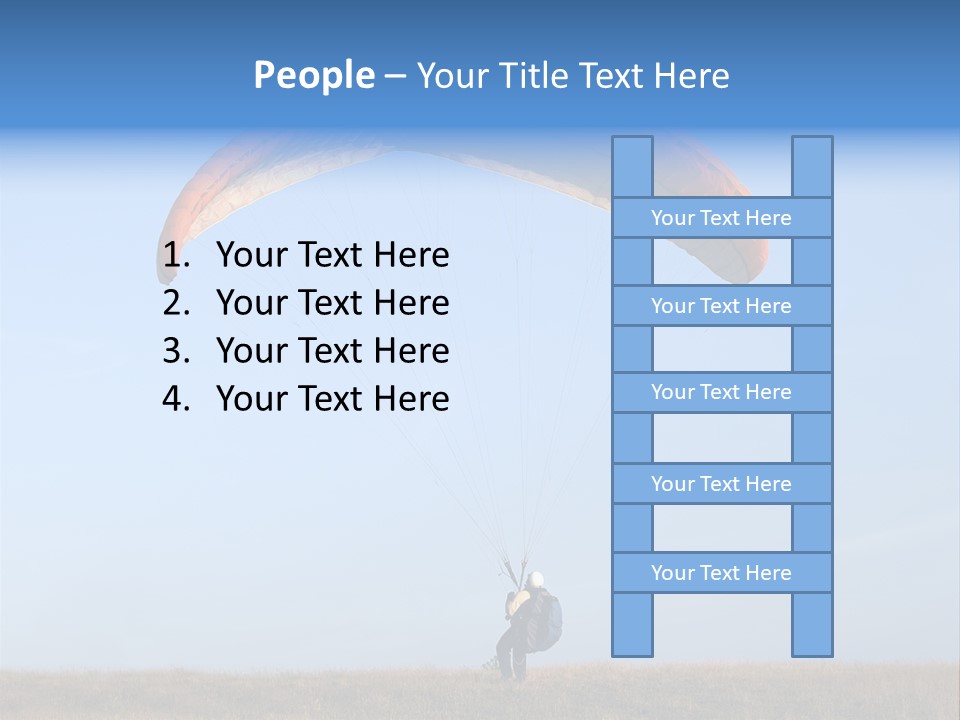 Paraglider Landing In A Field PowerPoint Template