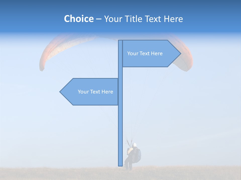 Paraglider Landing In A Field PowerPoint Template