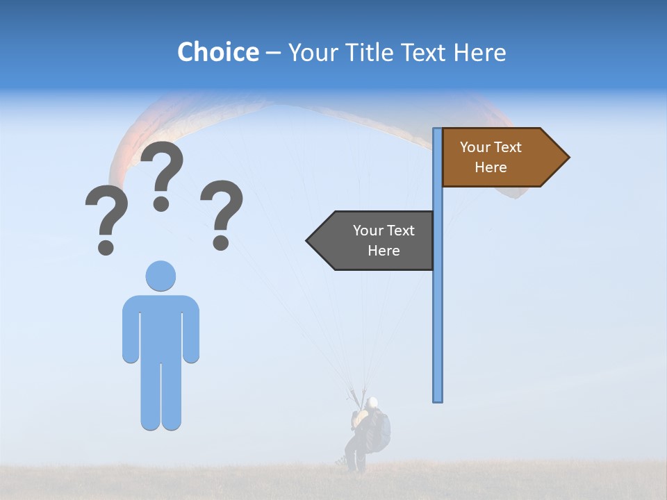 Paraglider Landing In A Field PowerPoint Template