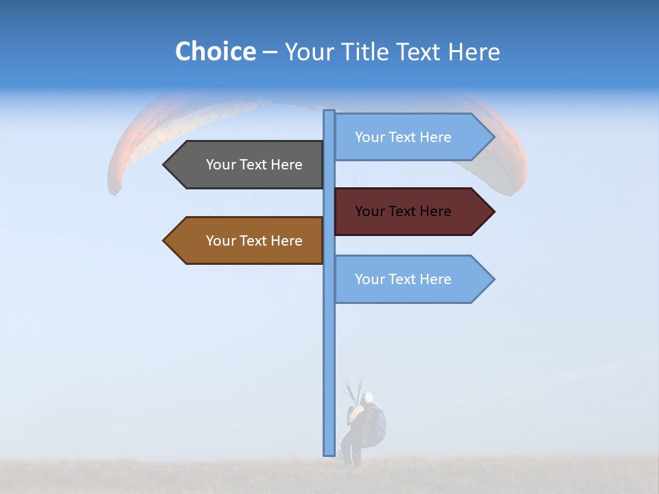 Paraglider Landing In A Field PowerPoint Template