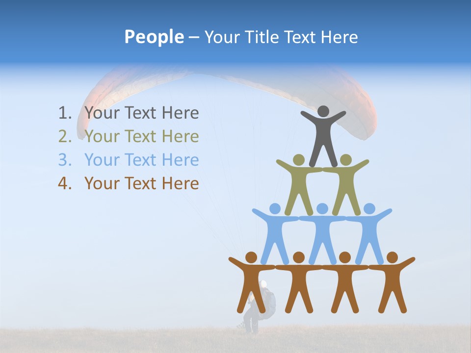 Paraglider Landing In A Field PowerPoint Template