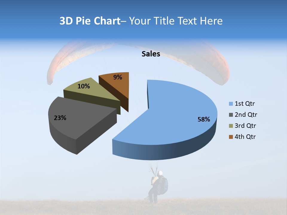 Paraglider Landing In A Field PowerPoint Template