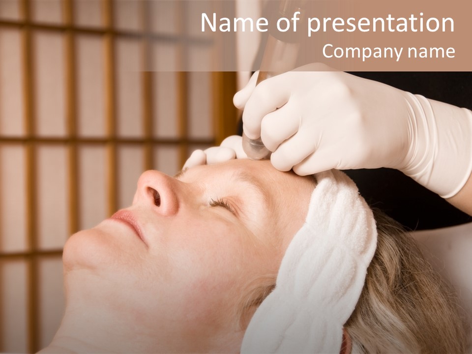 Older Woman Getting Electrolysis On He Face PowerPoint Template