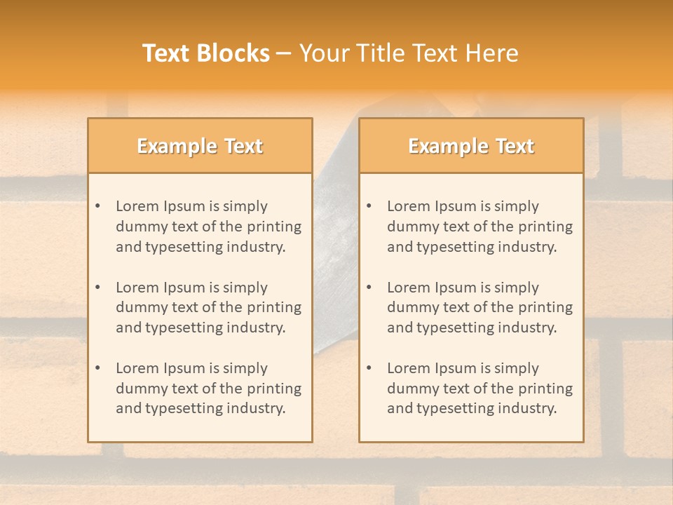 Construction. Bricks Laying. PowerPoint Template