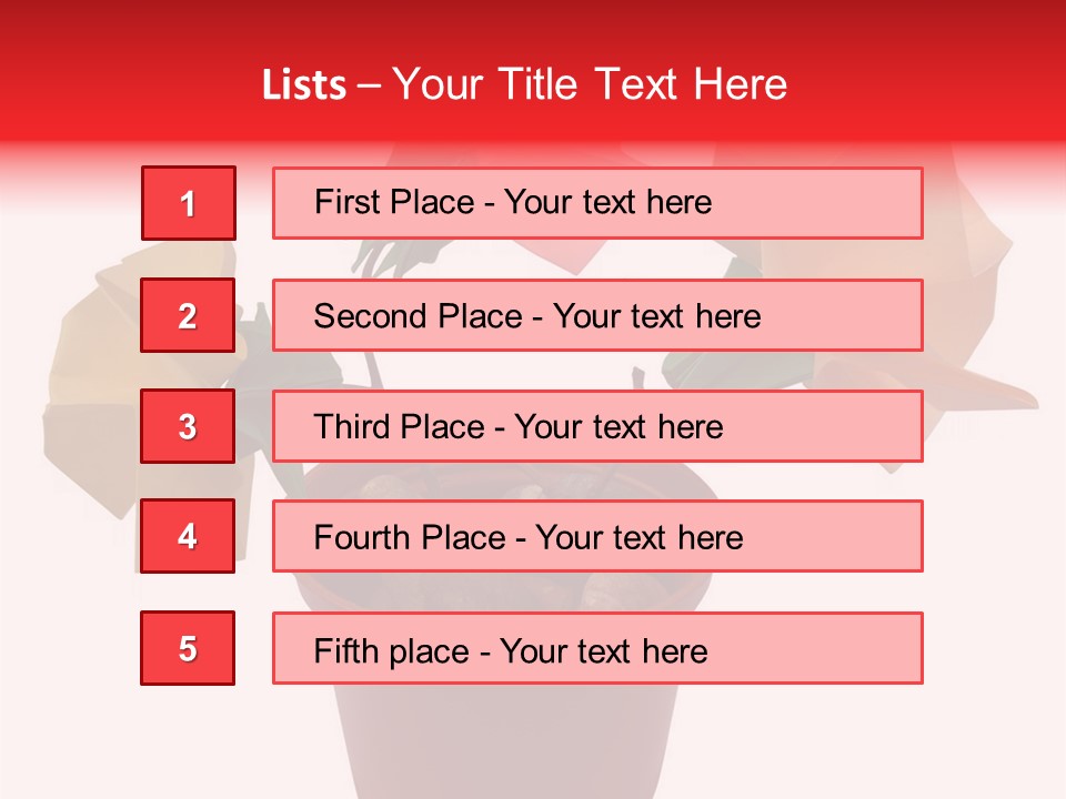 Composition Of Origami Flower Figures (Isolated On White) PowerPoint Template