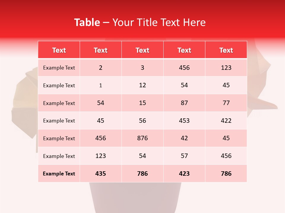 Composition Of Origami Flower Figures (Isolated On White) PowerPoint Template