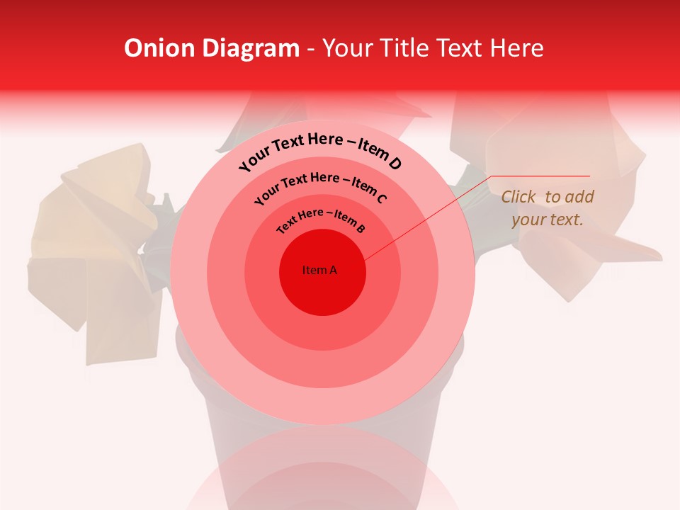 Composition Of Origami Flower Figures (Isolated On White) PowerPoint Template