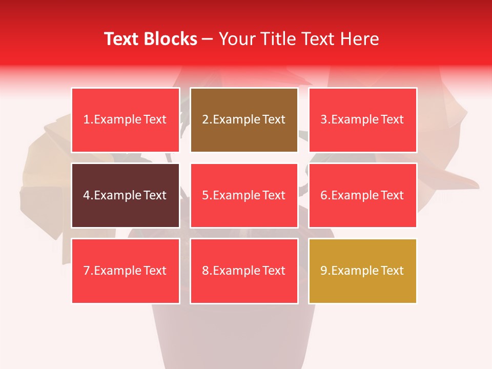 Composition Of Origami Flower Figures (Isolated On White) PowerPoint Template